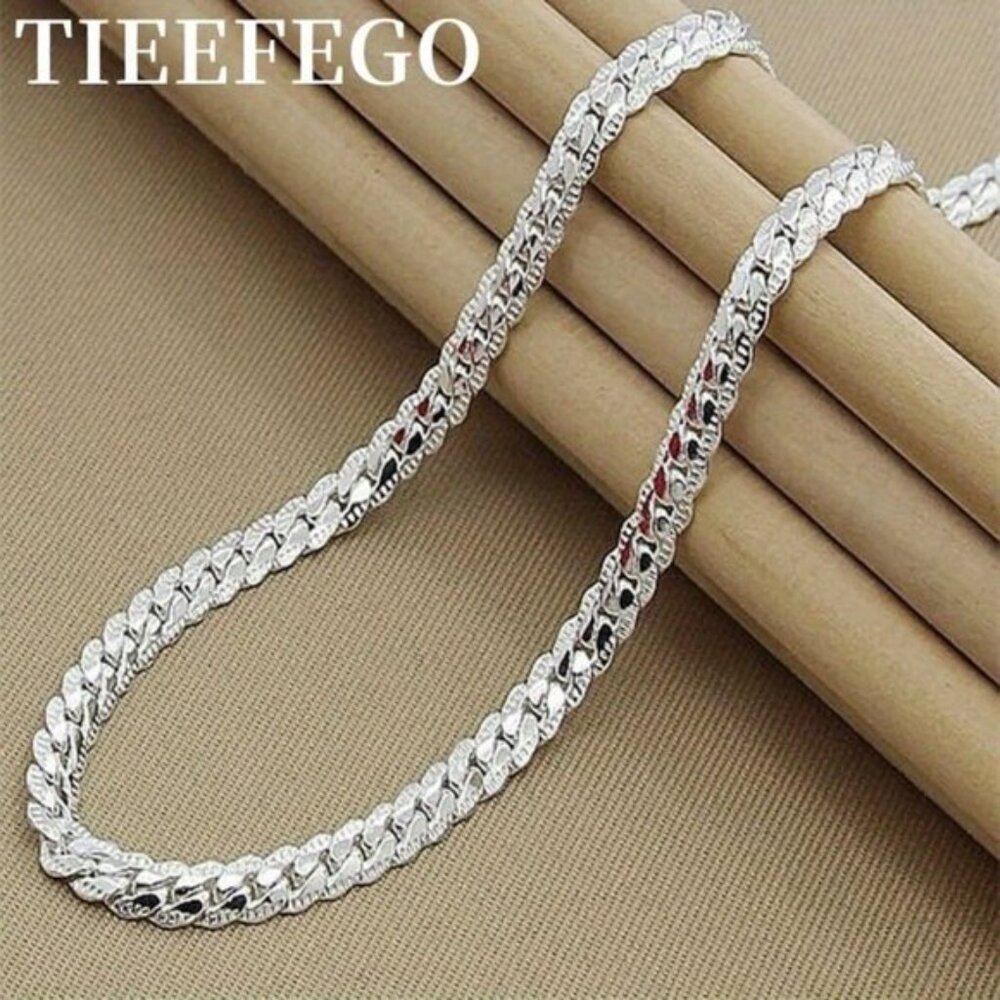 Elegant 925 Silver-Plated Adjustable Chain Necklace - Unisex - Picture 4 of 9